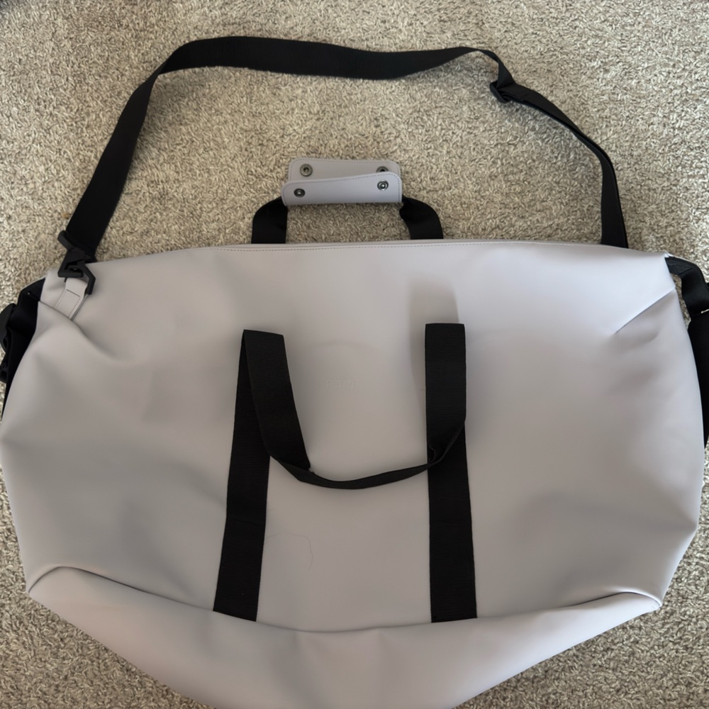 Rains Gray and Black Duffel Bag